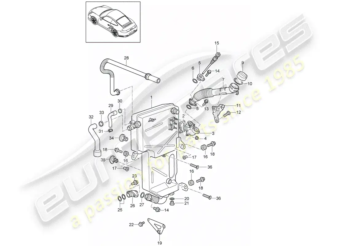 porsche 2011 (997-2 turbo / gt2 rs) engine lubrication parts diagram