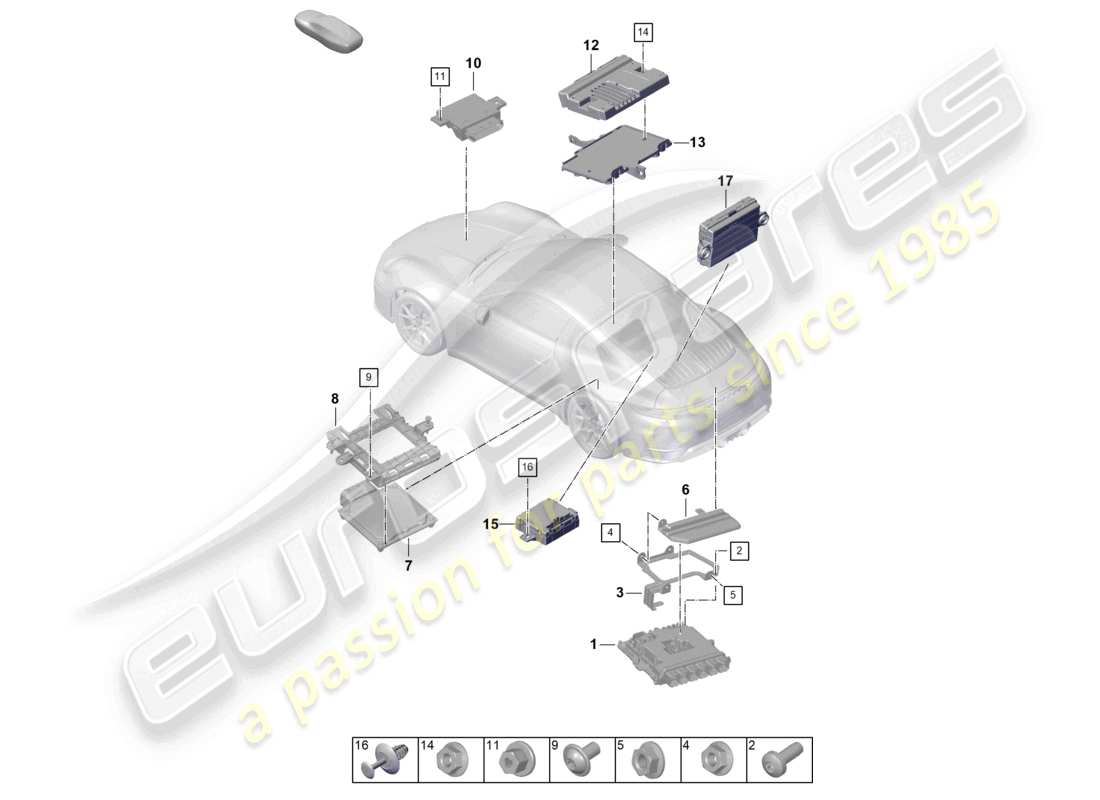 porsche 2024 (992-2) control units part diagram