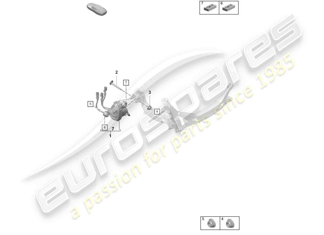 porsche 2022 (992-1 gt3/rs/st) rear axle steering part diagram