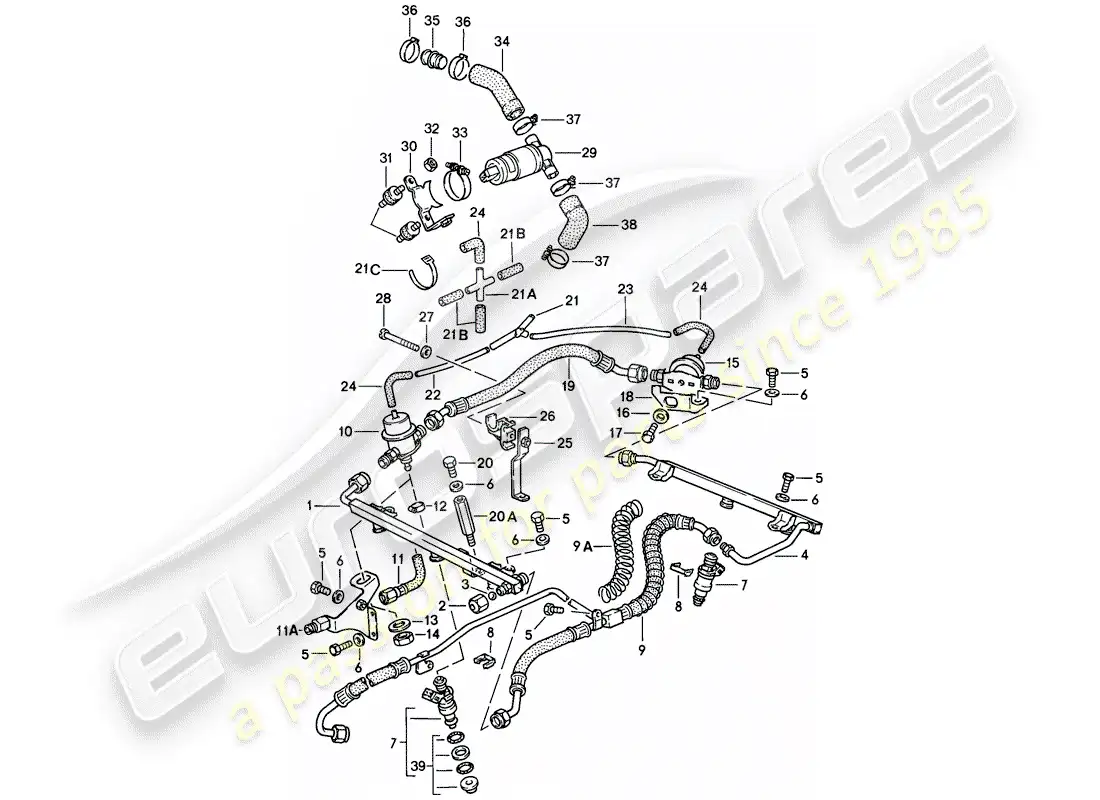 porsche 1988 (911) for - l-jetronic ii parts diagram