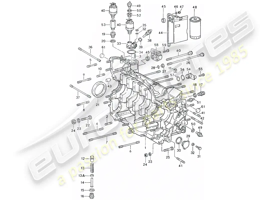 porsche 1994 (964) crankcase parts diagram