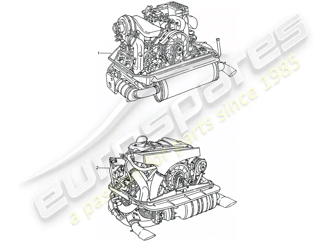 porsche 1994 (964) replacement engine - ready for installation parts diagram