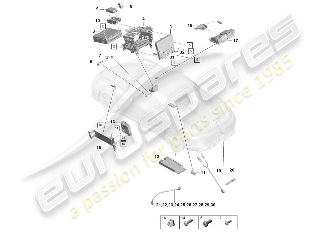 porsche 2021 (718 boxster spyder) control panel navigation system central computer tv microphone camera part diagram