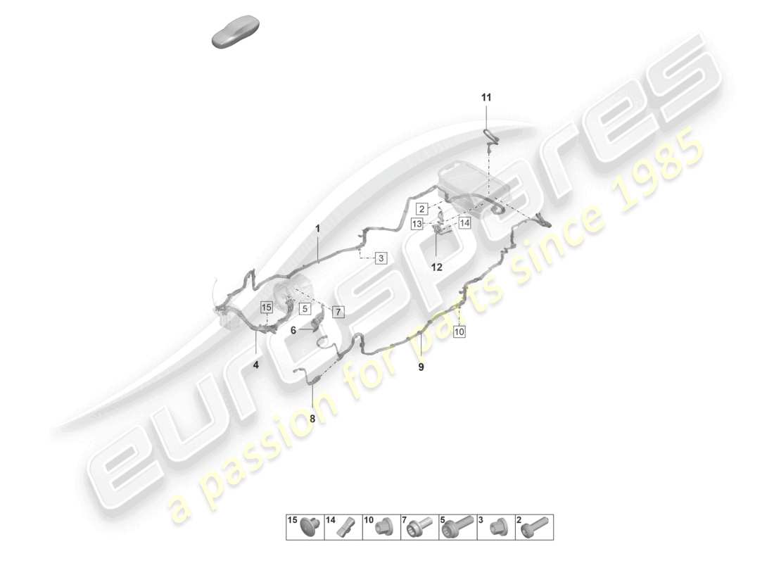 porsche 2024 (panamera 971-2) wiring looms for vehicles with hybrid drive part diagram