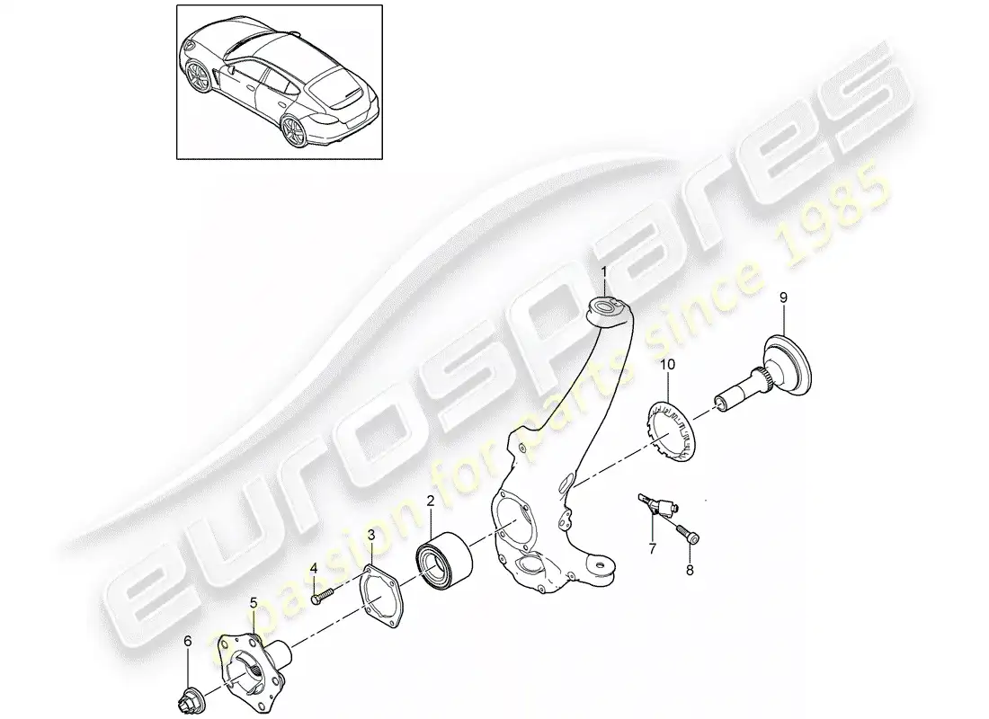 porsche 2014 (panamera 970) wheel carrier parts diagram