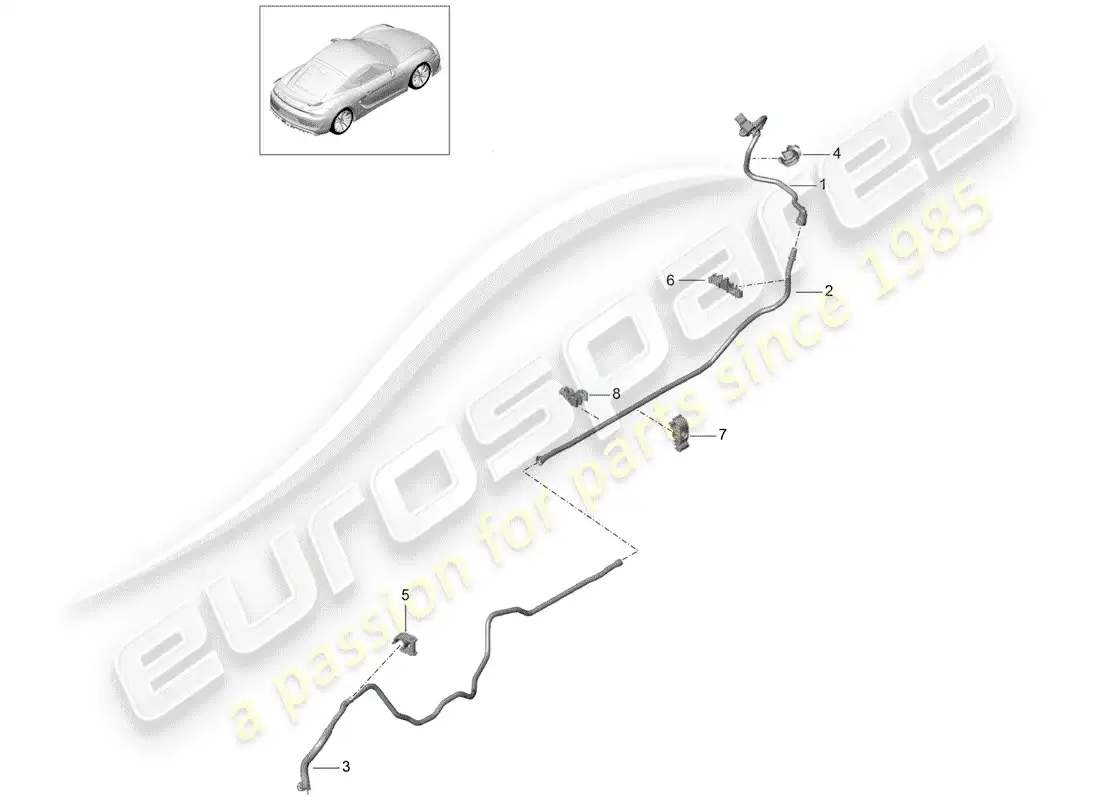 porsche 2016 (981 cayman gt4) vacuum line parts diagram