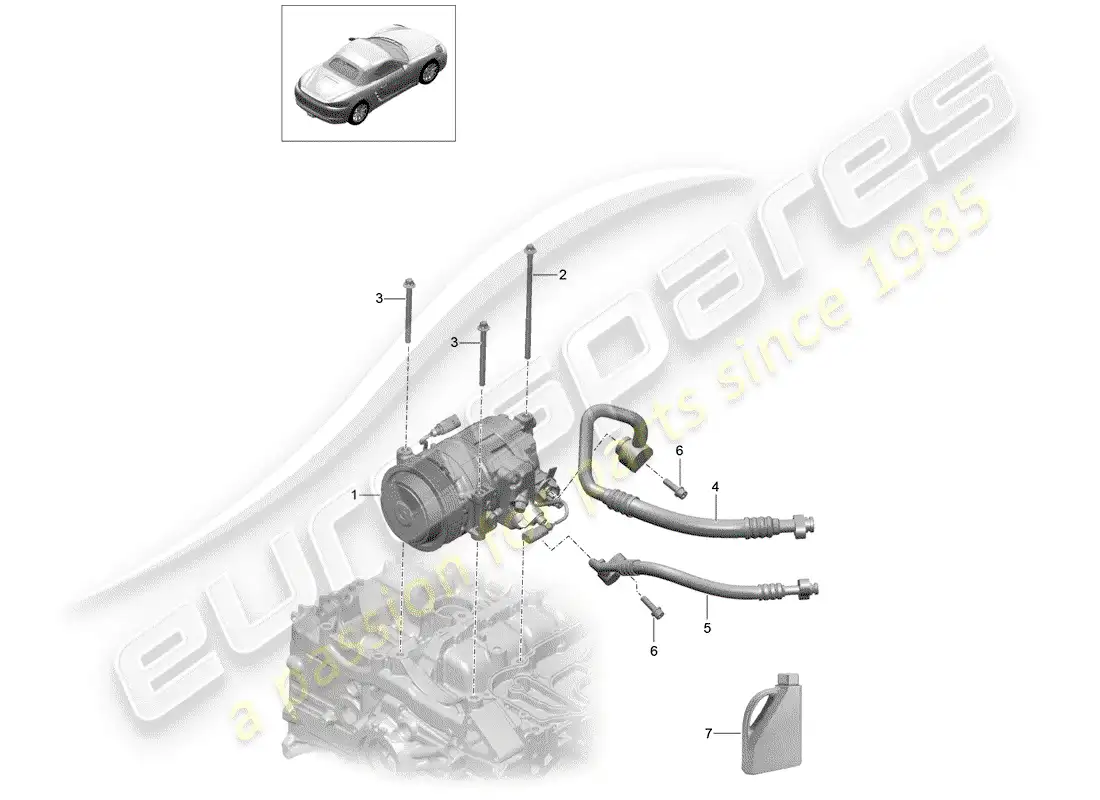 porsche 2013 (991-1) compressor parts diagram