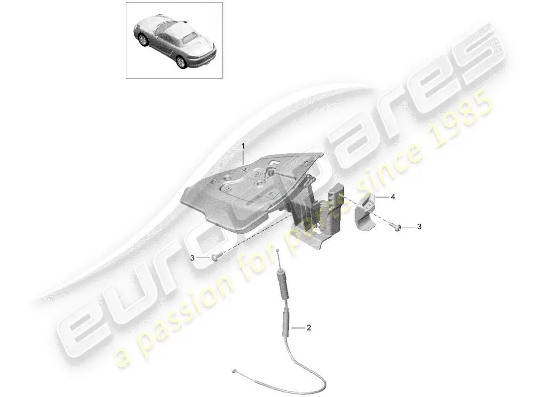 porsche 2018 (718 boxster) flap parts diagram