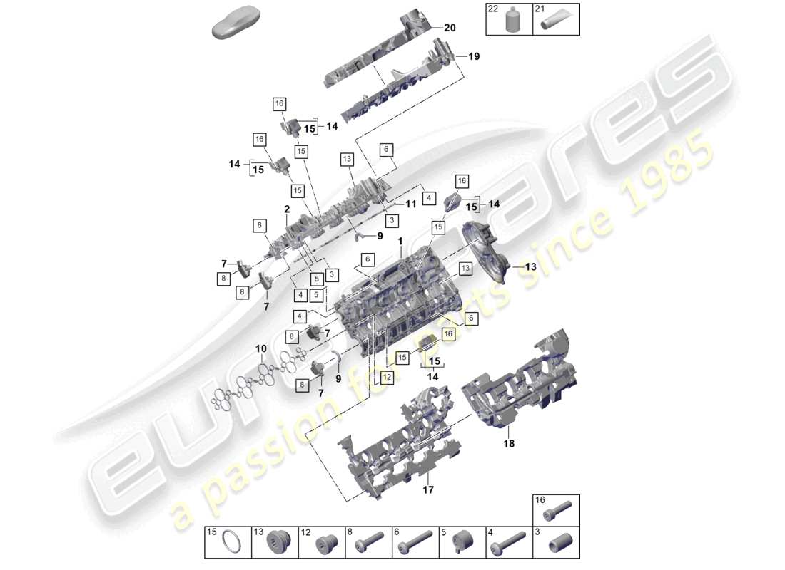 porsche 2023 (cayenne e3 pa) cylinder head cover sound absorber accessories part diagram