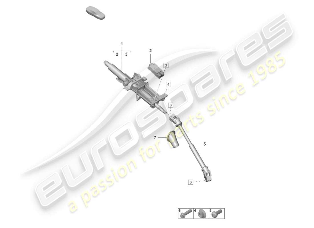 porsche 2022 (992-1 gt3/rs/st) steering column part diagram