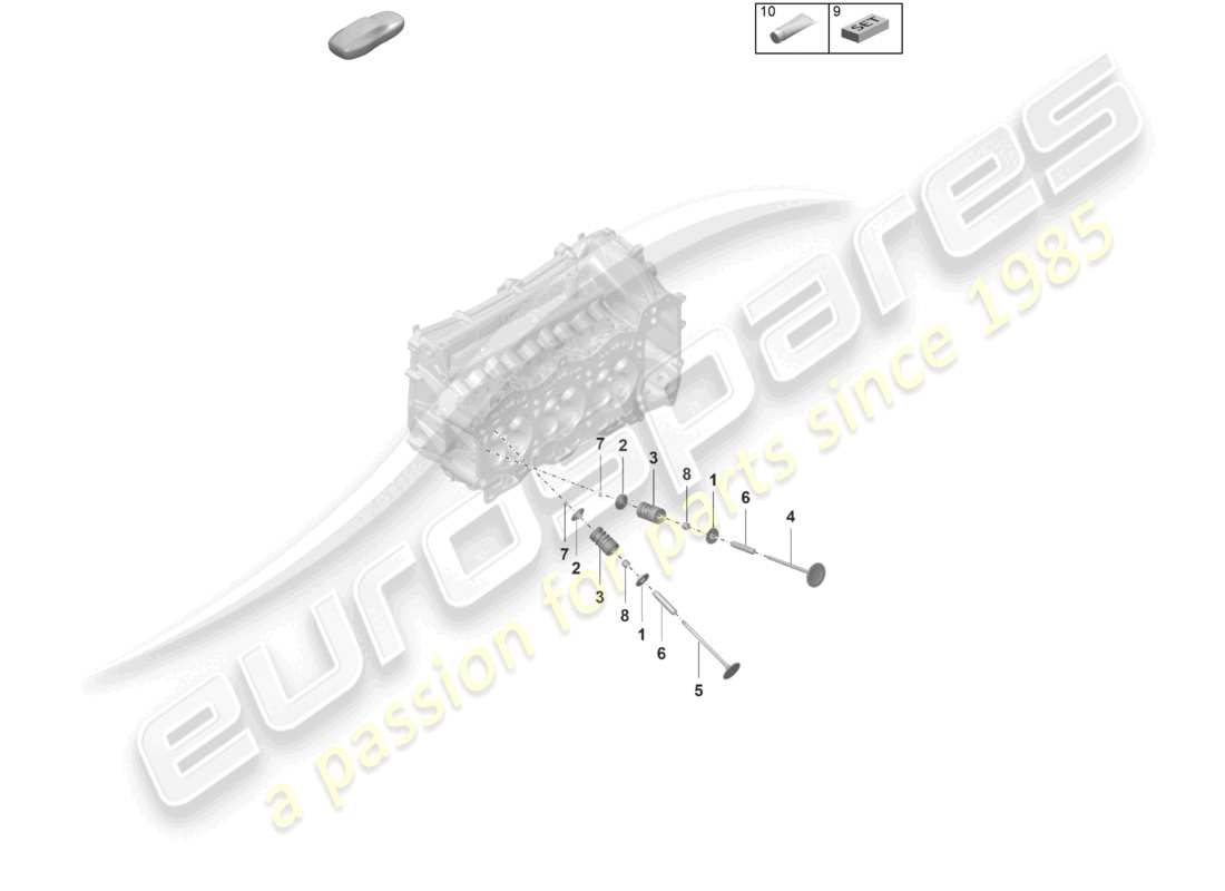 porsche 2025 (992-2 gt3/rs/st) cylinder head individual parts valve part diagram