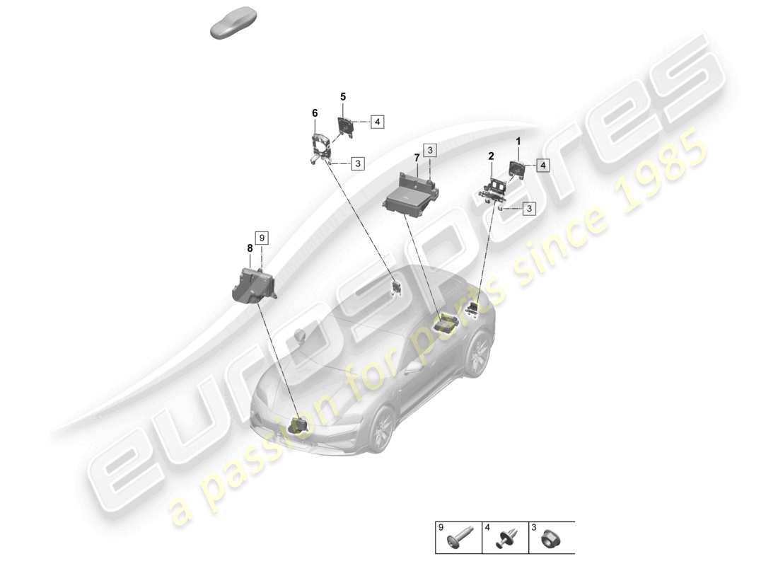 porsche 2026 (taycan 9j1-2) engine sound system part diagram