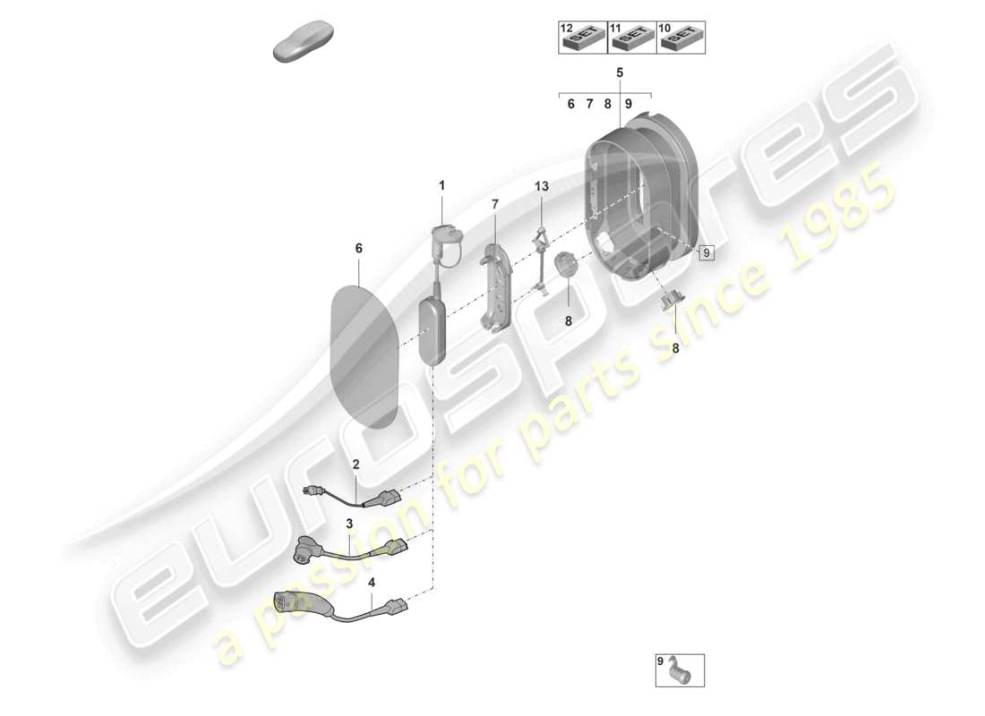 porsche 2023 (panamera 971-2) charging cable charger charging dock part diagram