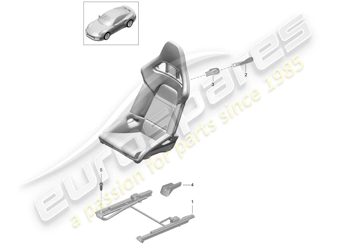 porsche 2018 (991-2 turbo) seat part diagram
