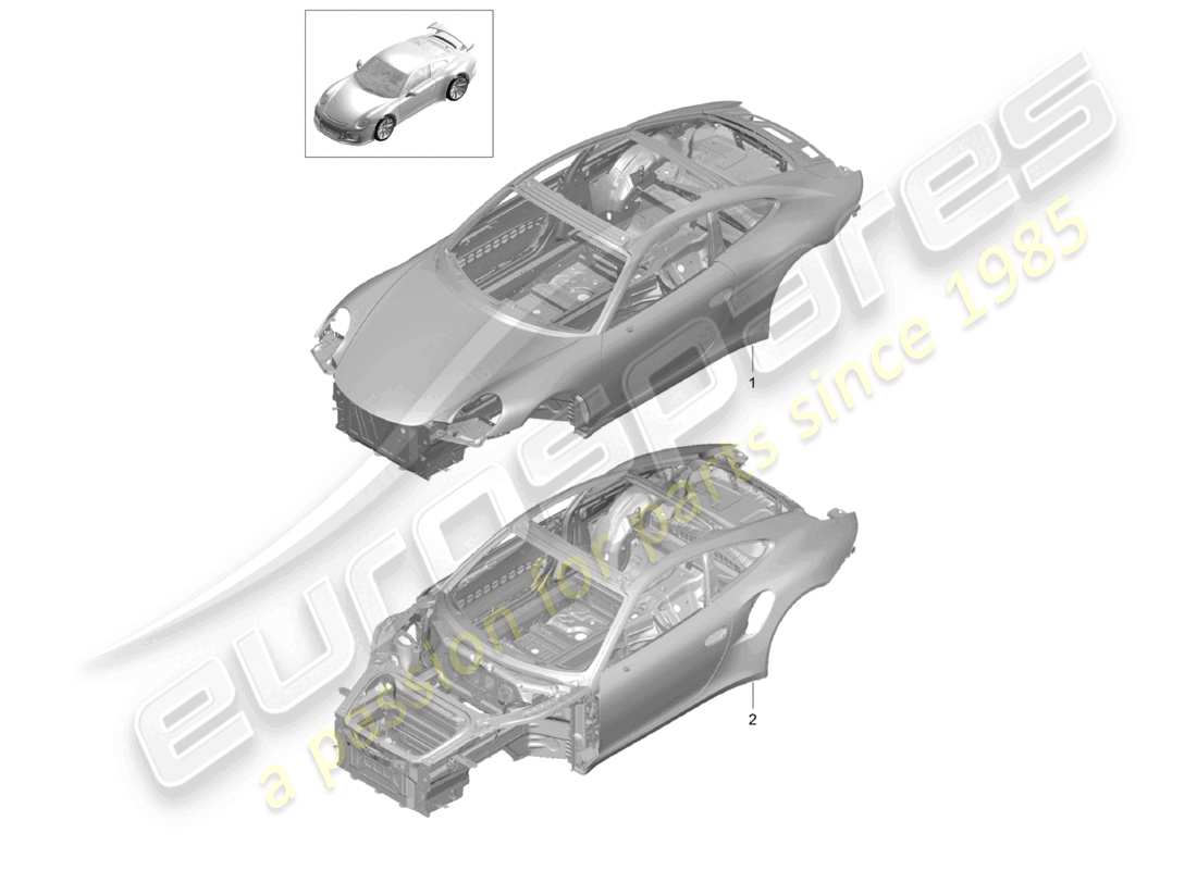 porsche 2021 (991-2 r/gt3/rs) car body part diagram