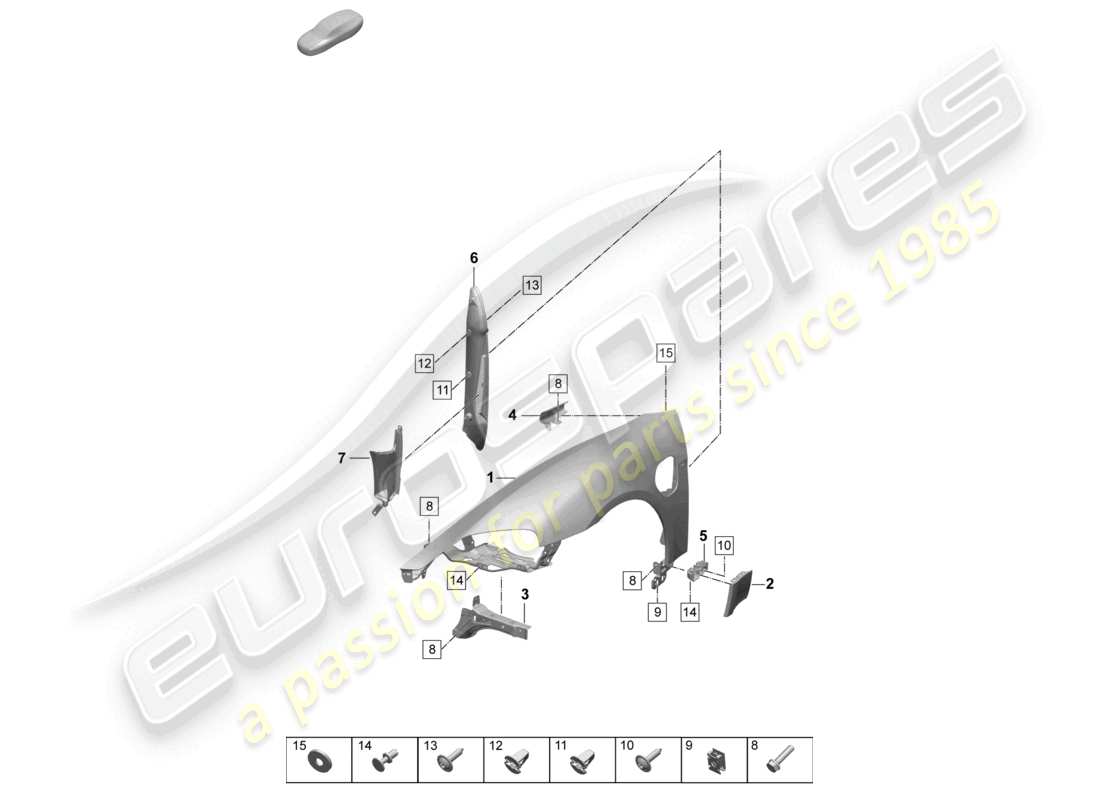 porsche 2026 (taycan 9j1-2) wing part diagram