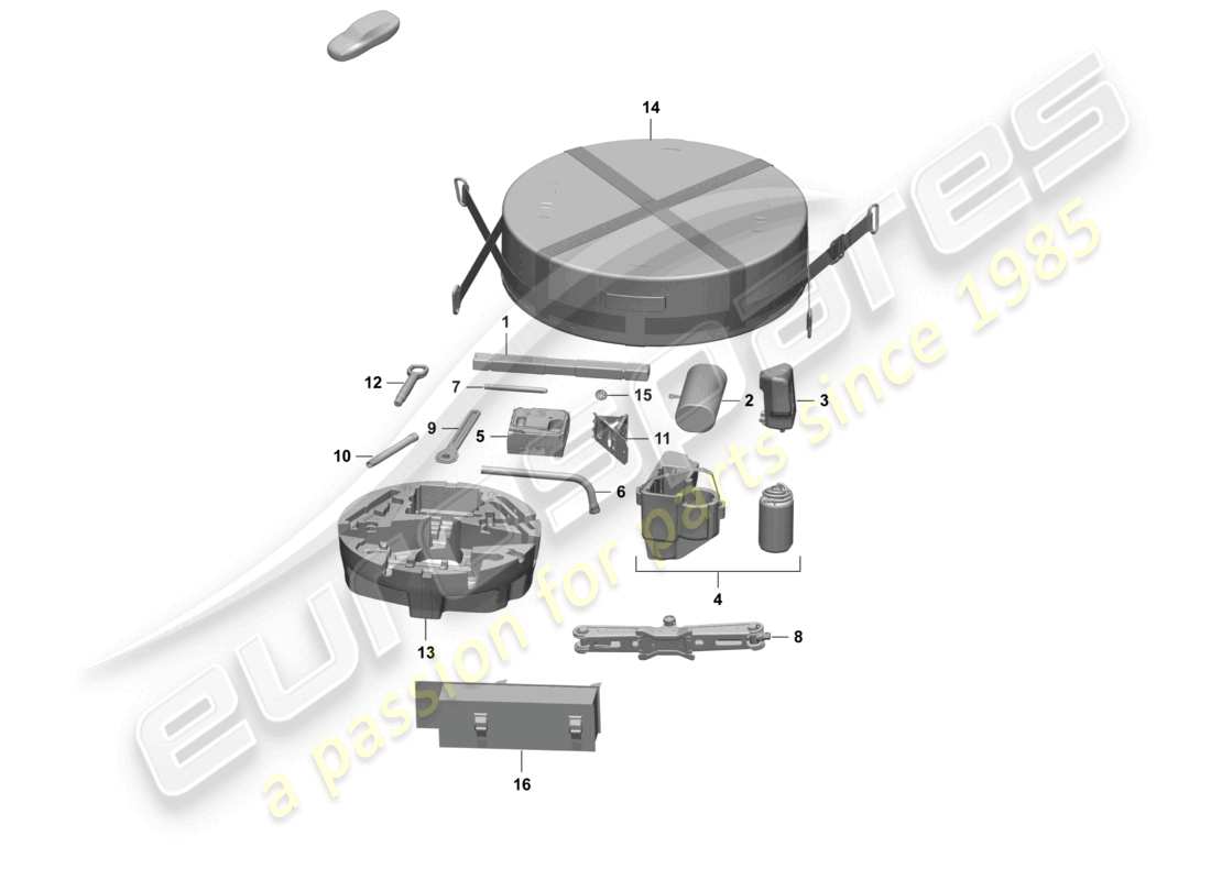 porsche 2025 (macan-e) vehicle tools parts diagram