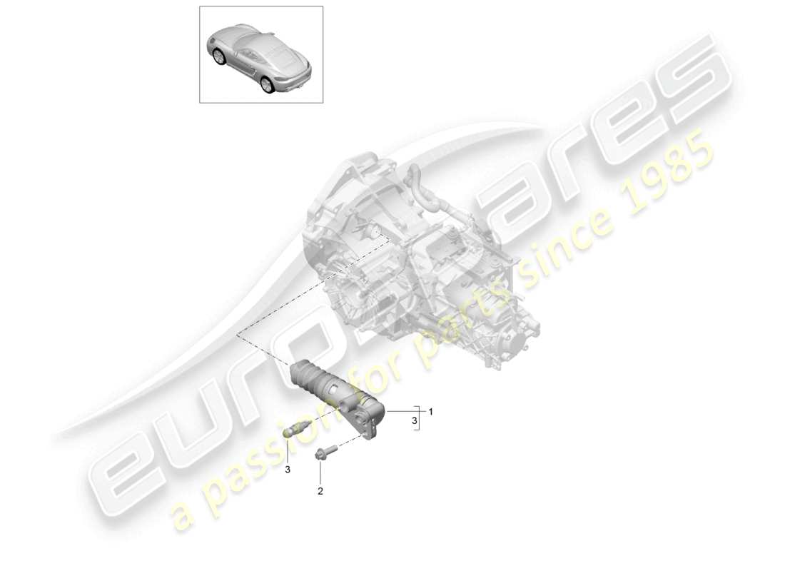 porsche 2024 (718 cayman) clutch slave cylinder part diagram