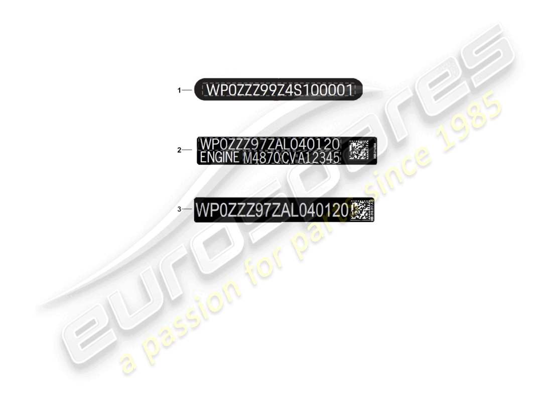 porsche 2026 (992-2 gt3) signs/notices part diagram