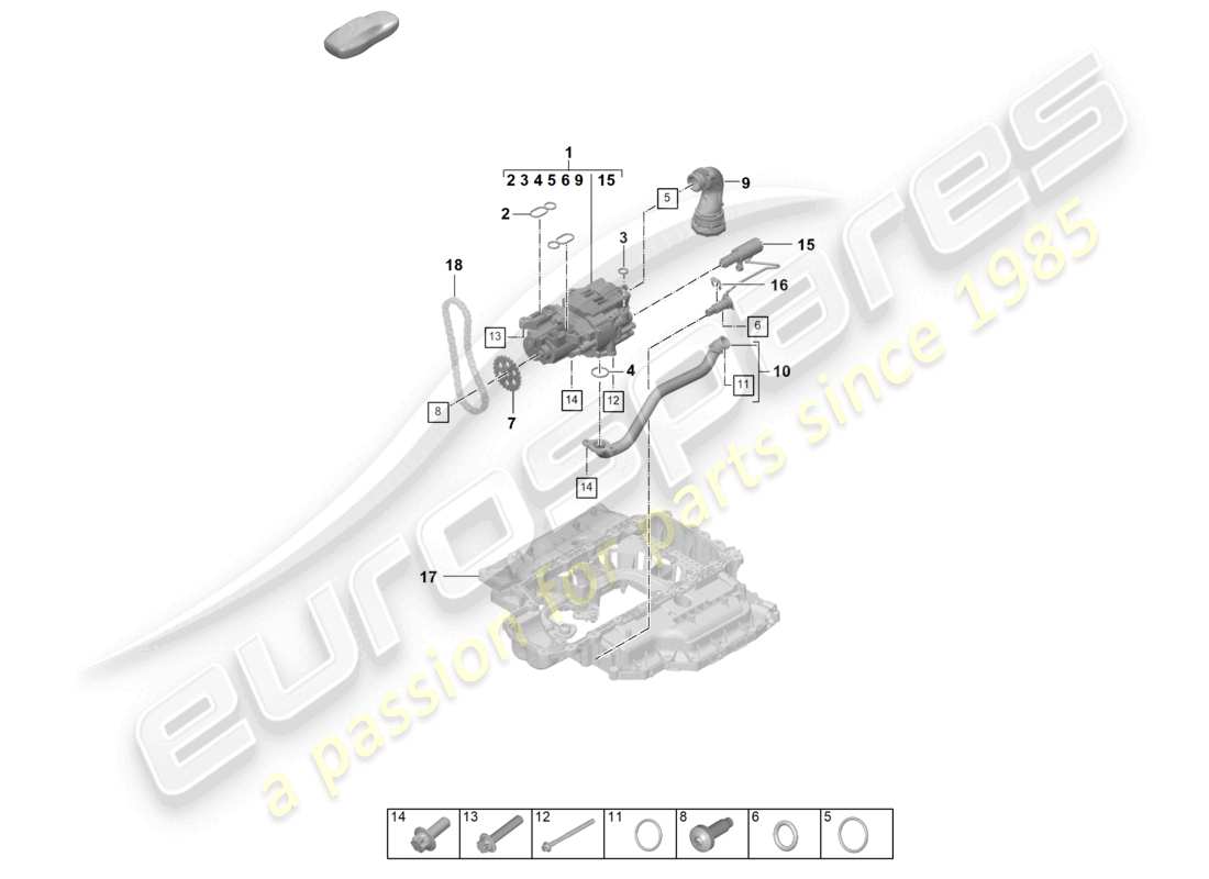 porsche 2024 (992-2) oil pump part diagram