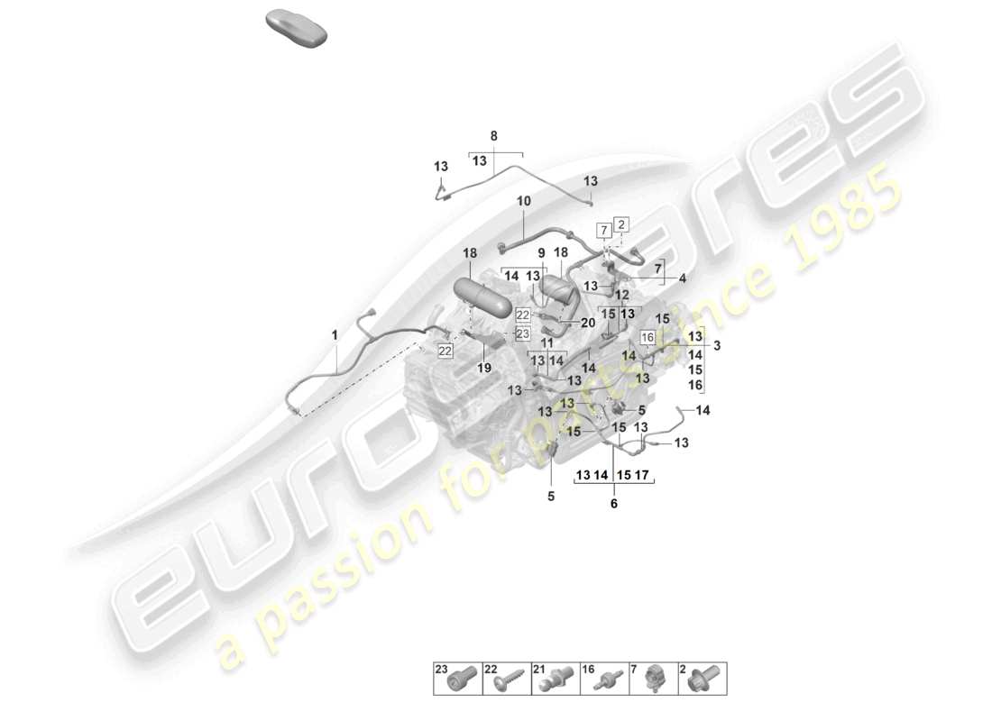 porsche 2021 (992-1 gt3/rs/st) vacuum system engine part diagram