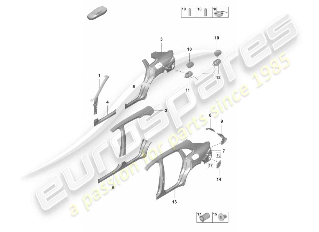 porsche 2023 (panamera 971-2) side part outer part diagram