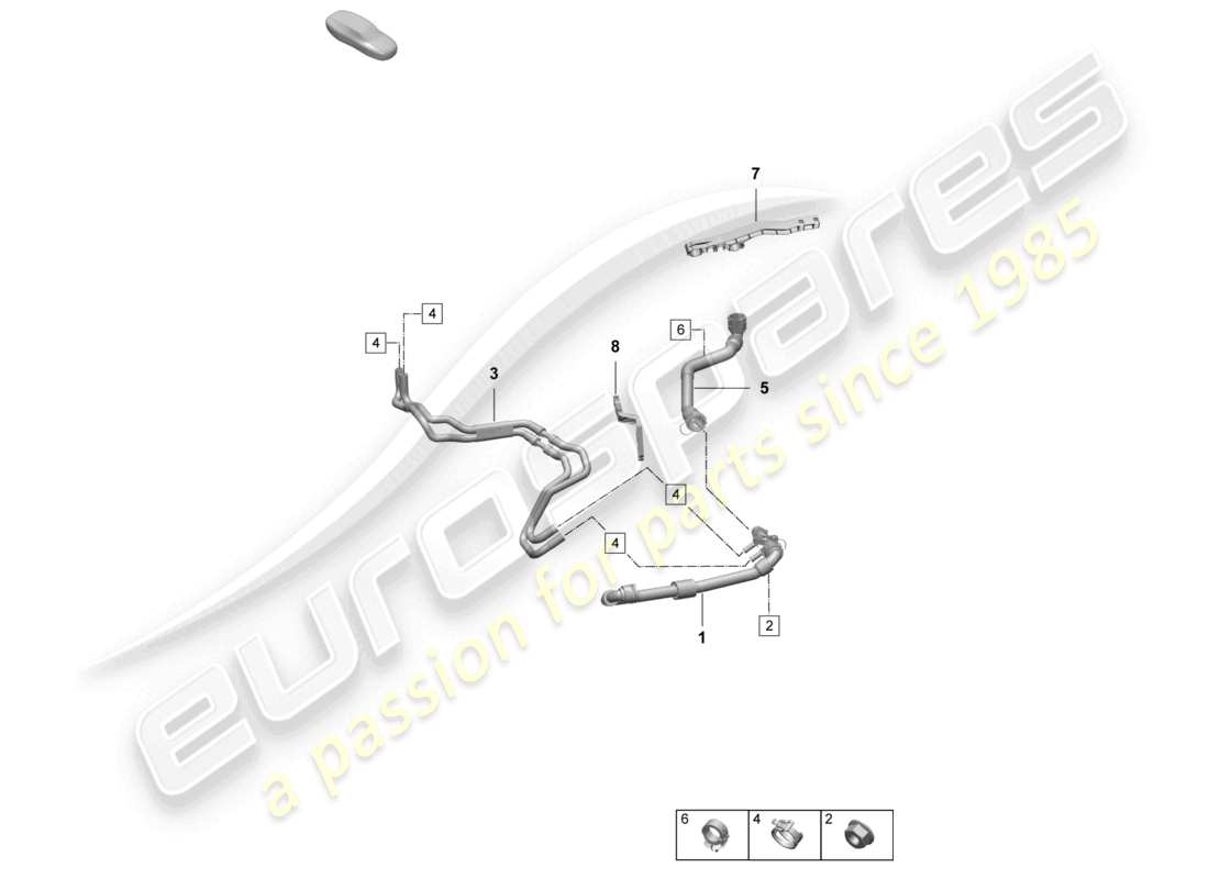 porsche 2025 (macan-e) coolant cooling system rear end parts diagram