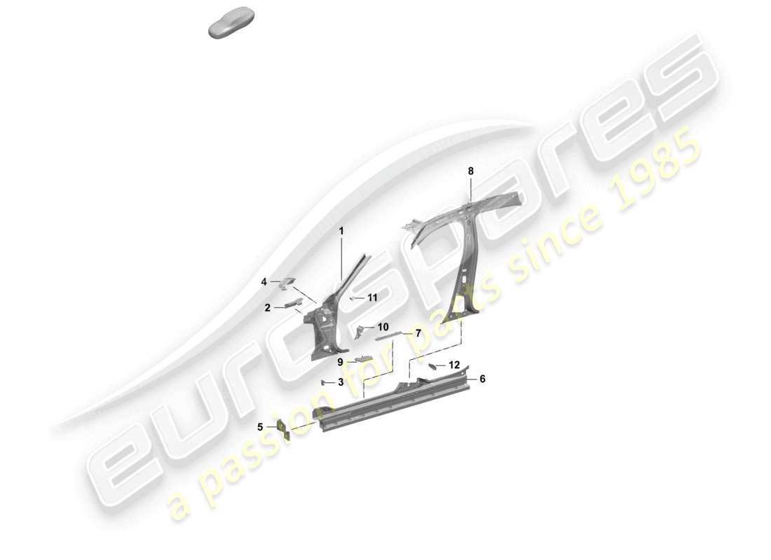 porsche 2026 (taycan 9j1-2) side panel, inner front, inner part diagram