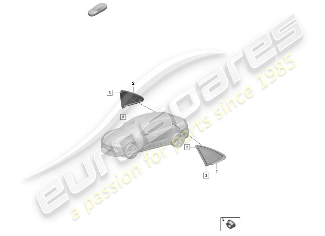 porsche 2025 (macan-e) side window (non-opening) for rear side panel part diagram
