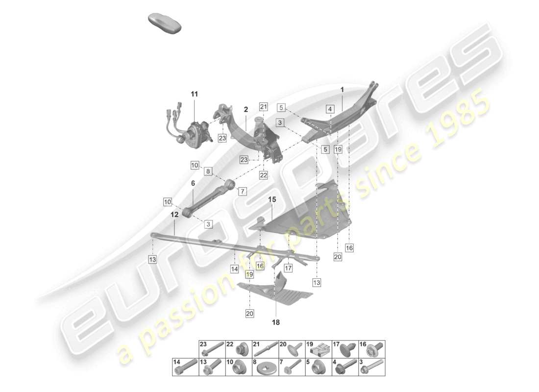 porsche 2026 (992-2 gt3/rs/st) rear axle cross member part diagram