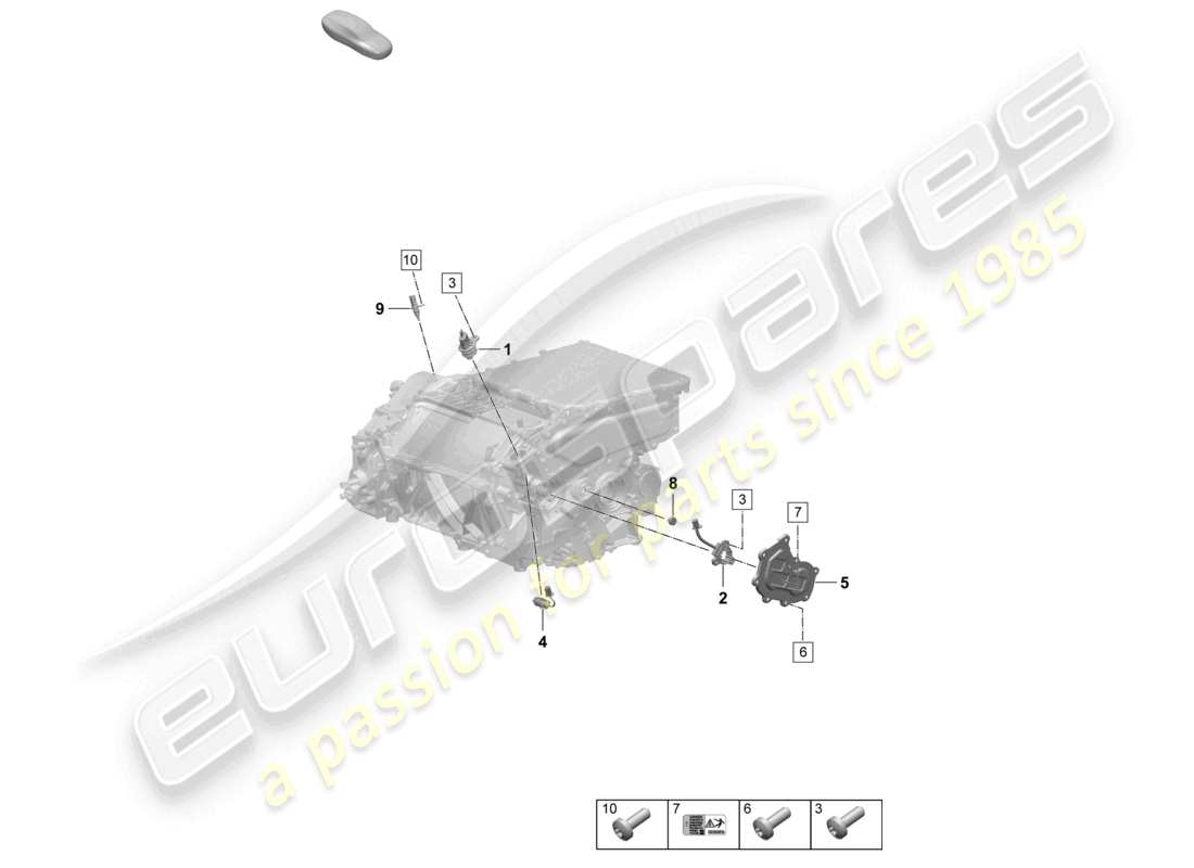 porsche 2025 (macan-e) traction motor for elec. drive rear axle sensors part diagram