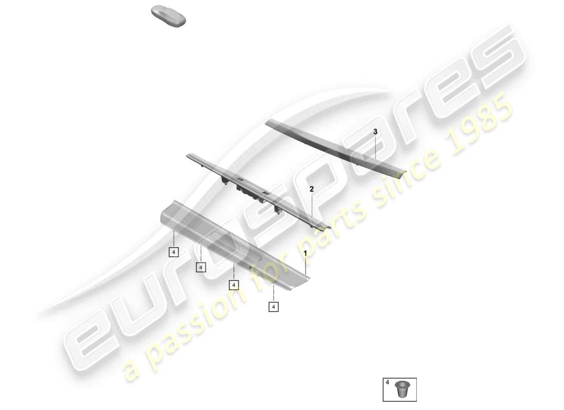 porsche 2023 (718 boxster spyder) sill trim strip side member trim part diagram
