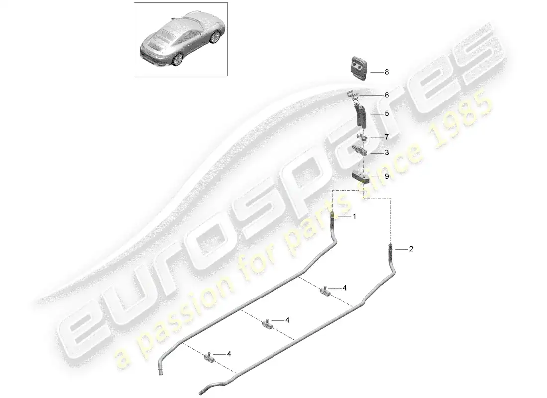 porsche 2020 (991-2) heater parts diagram