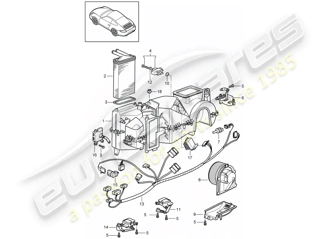 porsche 2006 (997-1) air conditioner parts diagram