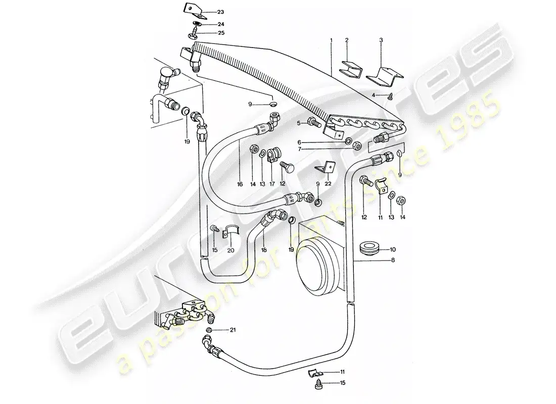 porsche 1976 (911 turbo) air conditioner - capacitor - lines parts diagram