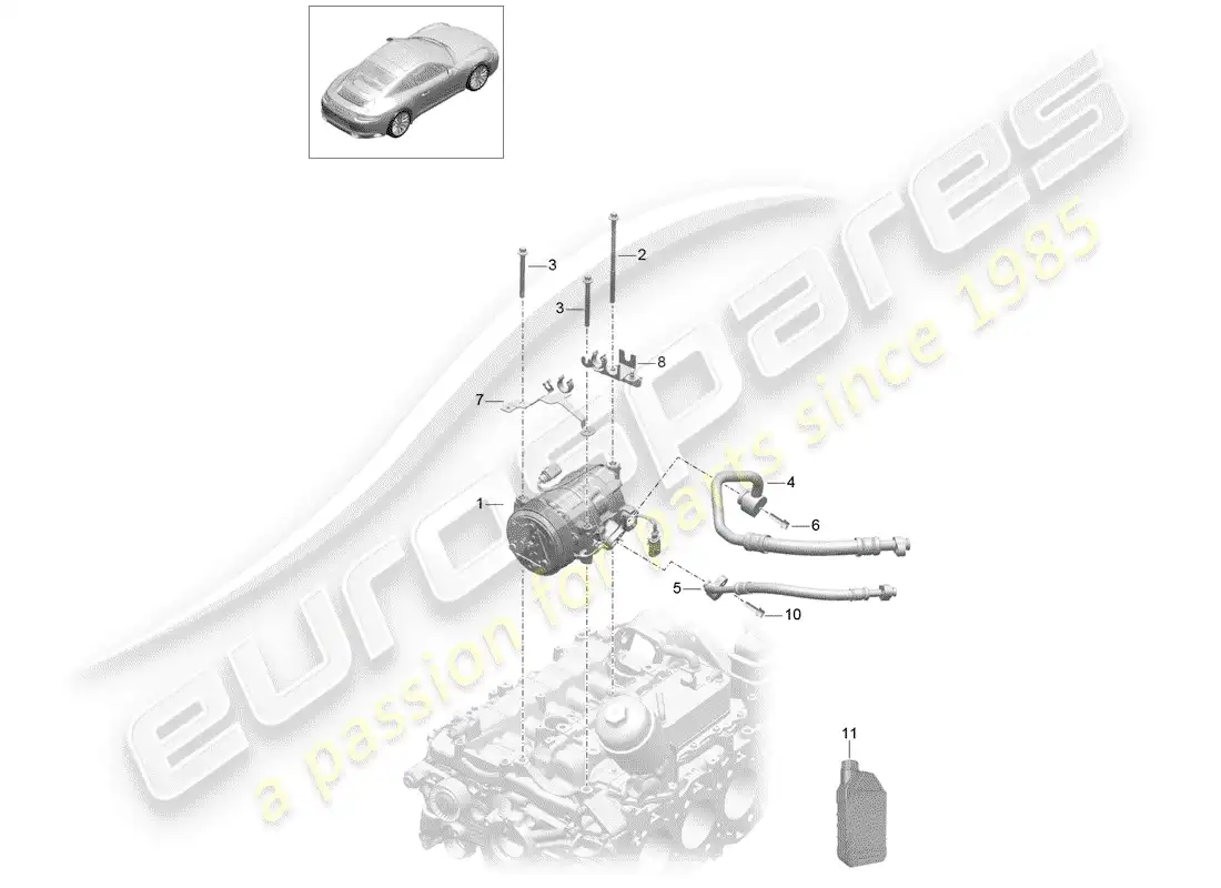 porsche 2020 (991-2) compressor parts diagram