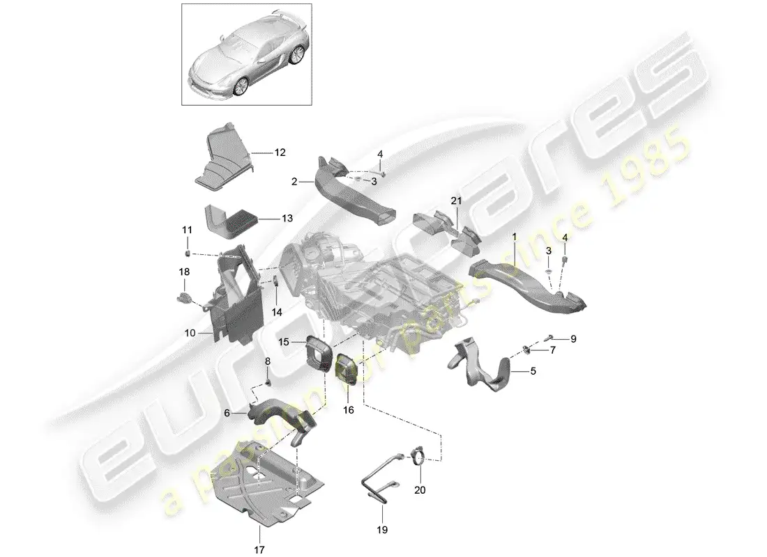porsche 2016 (981 cayman gt4) air duct part diagram