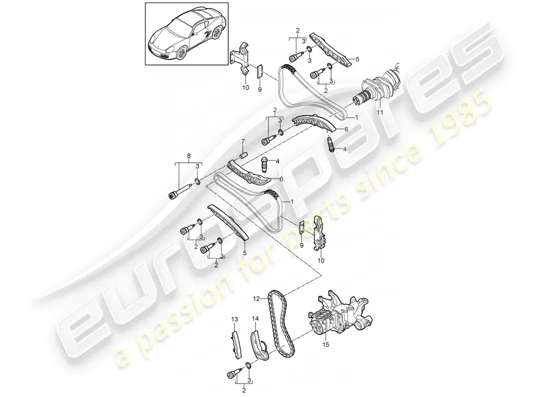 porsche 2011 (987 cayman) valve control parts diagram