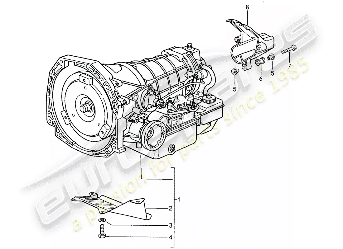 porsche 1992 (968) tiptronic - replacement transmission parts diagram