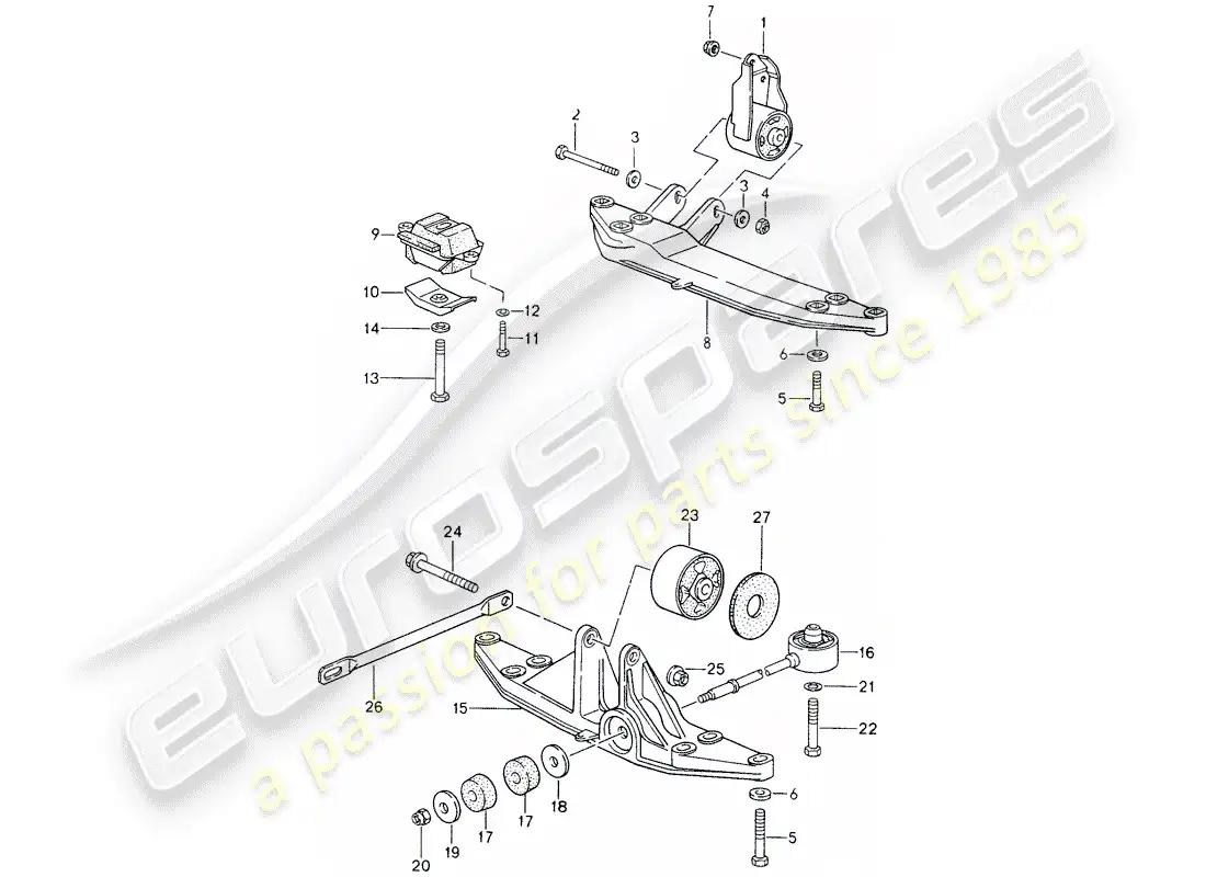 porsche 1996 (993) transmission suspension - g64.20/21 - g64.51/52 parts diagram