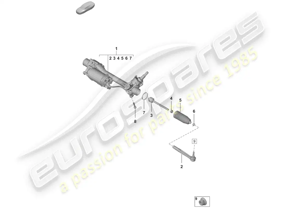 porsche 2019 (992-1) steering gear parts diagram