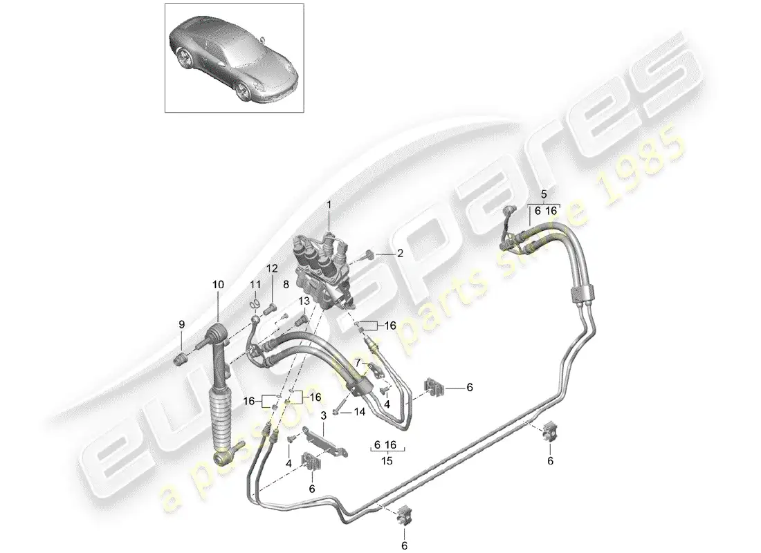 porsche 2013 (991-1) lines parts diagram