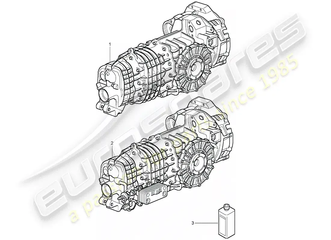 porsche 2003 (996 gt3) gearbox - ready for installation parts diagram