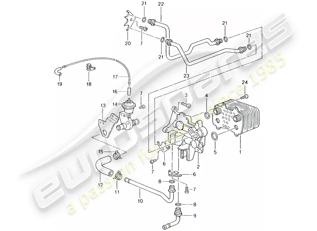 porsche 2005 (996) tiptronic - - gear oil cooler - oil pressure line for - gear oil cooling - d >> - mj 2001 parts diagram