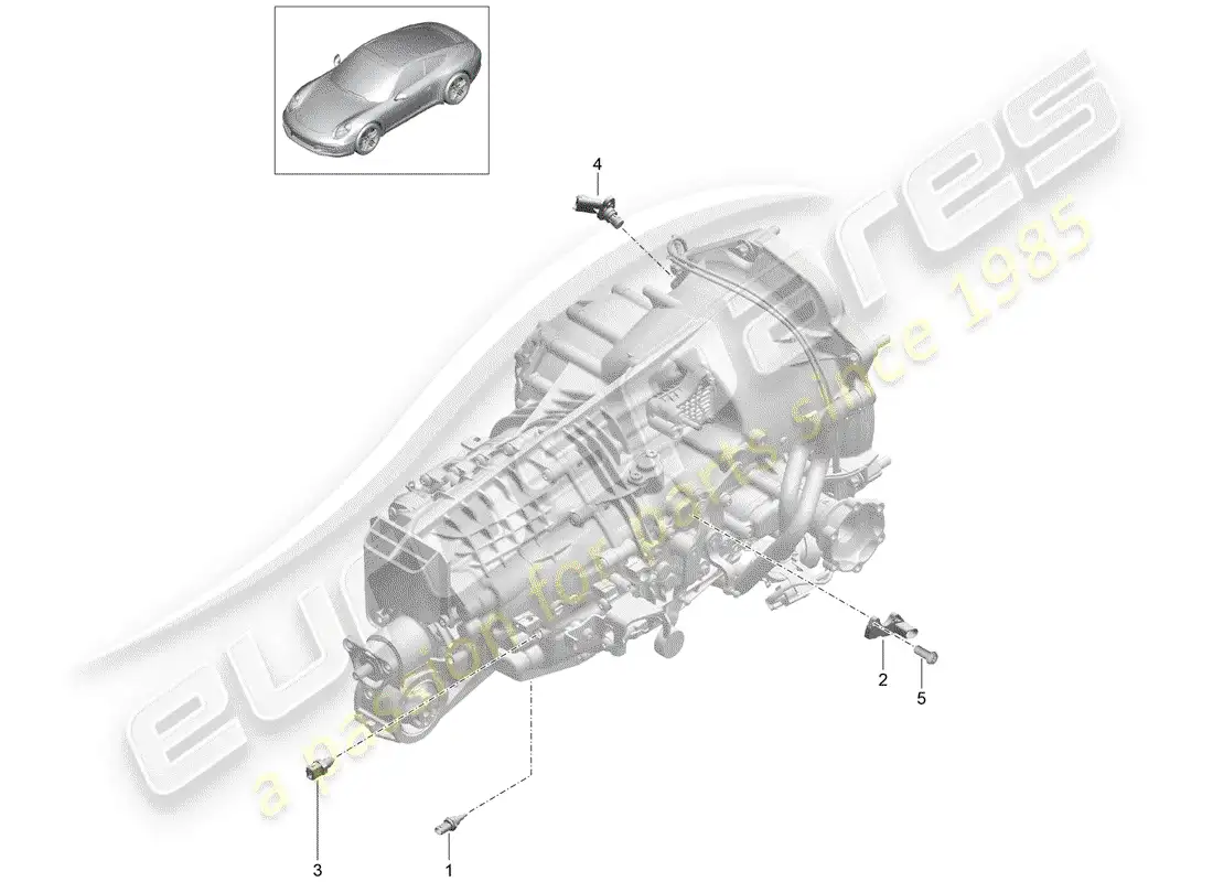 porsche 2016 (991-1) manual gearbox parts diagram
