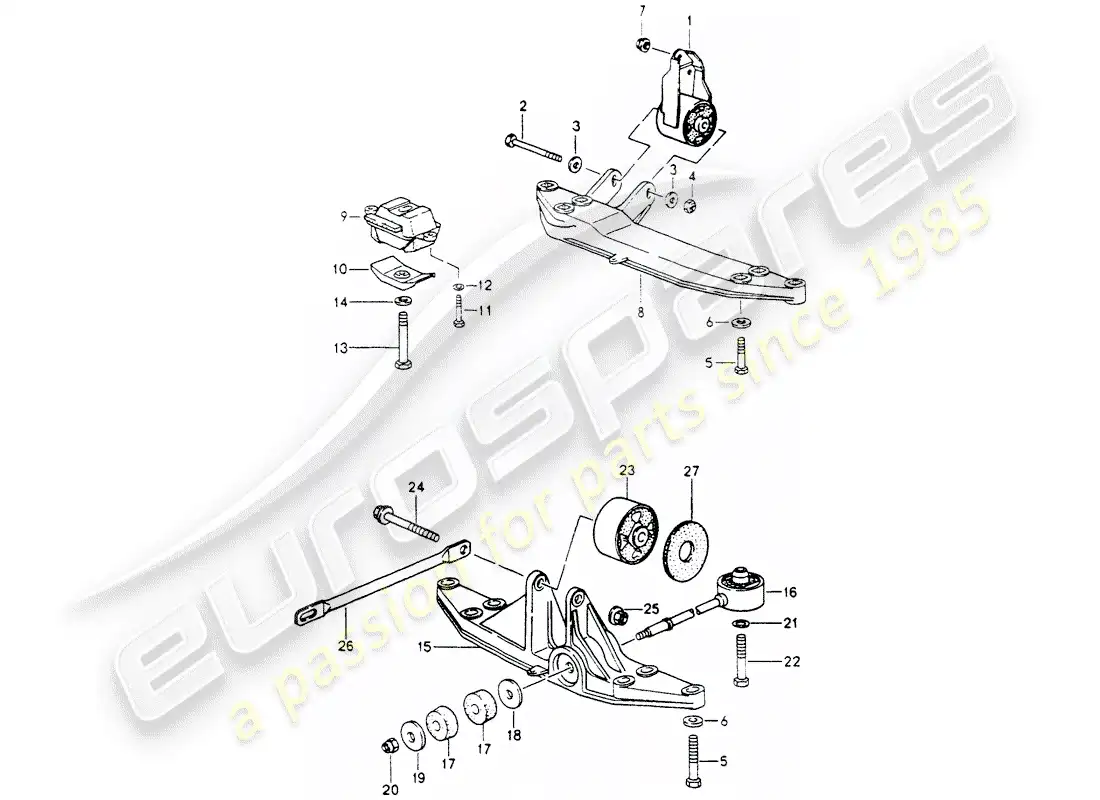 porsche 1991 (964) transmission suspension parts diagram