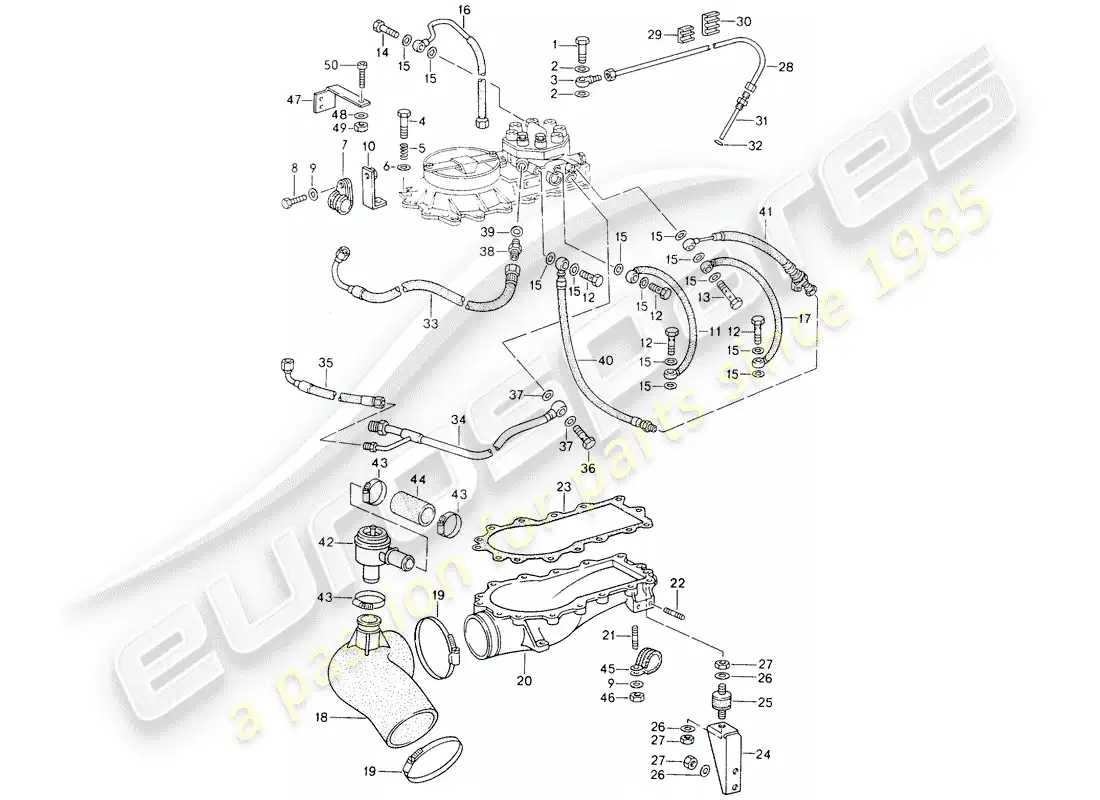 porsche 1994 (964) k-jetronic parts diagram
