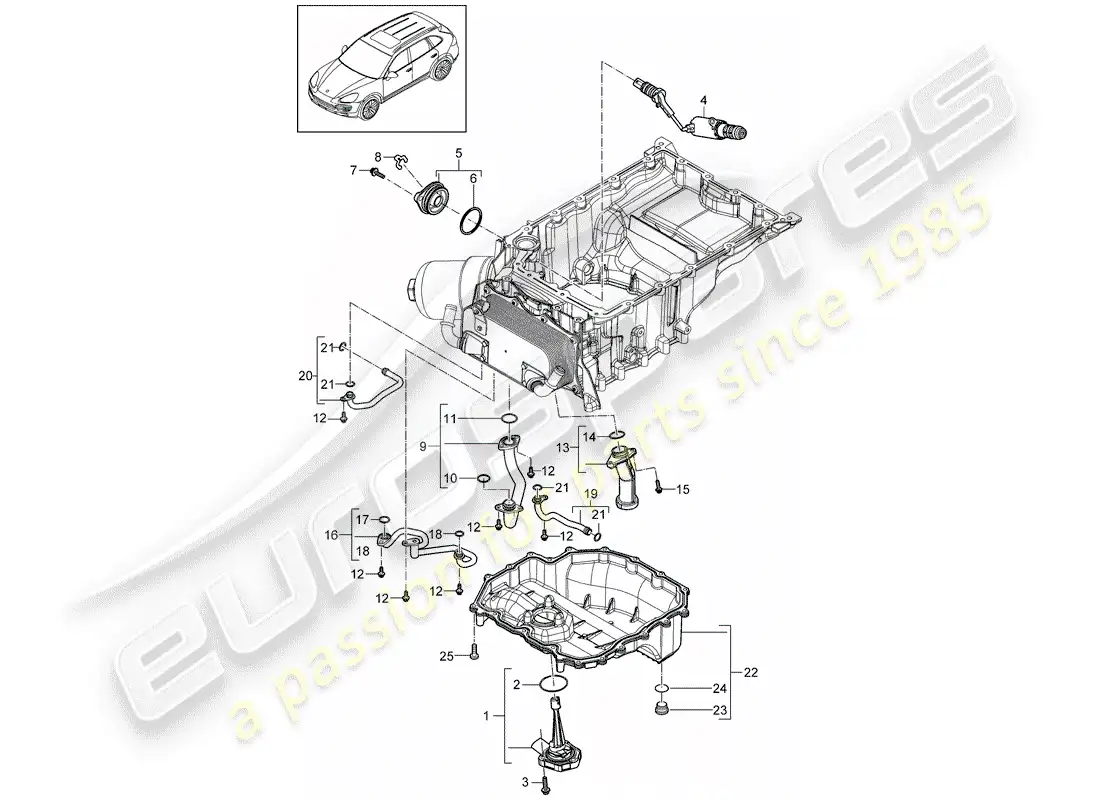 porsche 2014 (cayenne e2 92a) suction tube part diagram