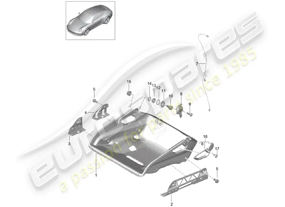 porsche 2013 (991-1) seat parts diagram