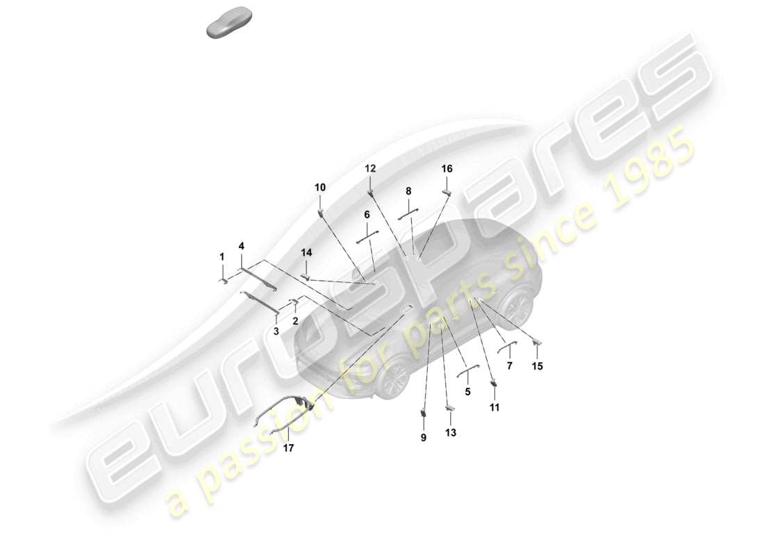 porsche 2025 (macan-e) ambient light fibre optic conductor parts diagram